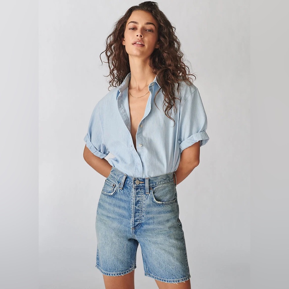 DENIM FORUM The Joni Loose Long Shorts – Size 25 100% Organic Cotton | Aritzia